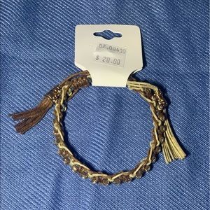 Braided crystal bracelet with gold embellishments